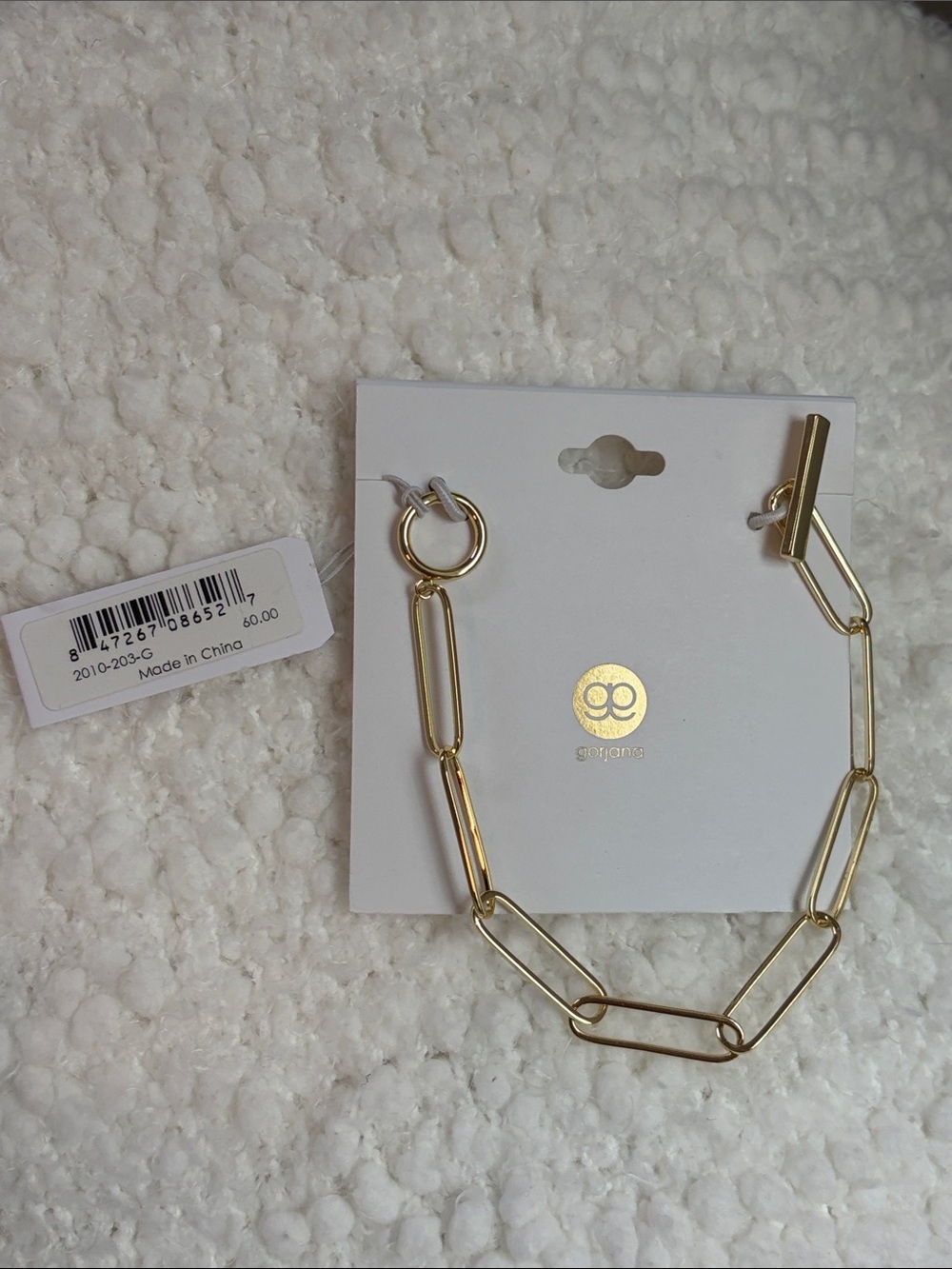 NWT Gorjana Harper Gold Paperclip Chain Bracelet - Picture 2 of 5